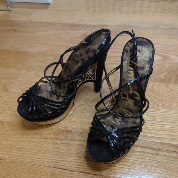 Sam Edelman Tillie Black Platform Sandals 6.5 - Picture 2 of 10